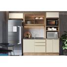 Cozinha Completa Versalis 4 Peças (2Aéreos+1Balcão+1TorreQuente) C4P189 Freijo/Cinza Argila - Herval