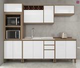 Cozinha Completa Yara Vanilla e Branco Laca - Armário Linha Self Luciane M02