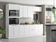 Cozinha Completo Modulado 11 Portas 2 Gavetas 2 Nichos para Forno Unna Yescasa Branco Cozinha Completo Modulado 11 Portas 2 Gavetas 2 Nichos para Forno Unna Yescasa Branco
