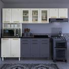 Cozinha de Aço Compacta 3 Peças 9 Portas Diamante