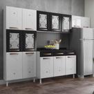 Cozinha De Aço Compacta 3 Peças Glass Branco preto