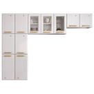 Cozinha de Aço Compacta Diamante 11 Portas com Vidro Branco 818460 - Telasul Cozinha de Aço Compacta Diamante 11 Portas com Vidro Branco 818460 - Telasul