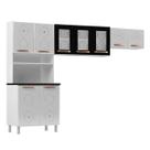 Cozinha de Aço Compacta Mirage 9 Portas com Vidro Branco/Preto - Telasul