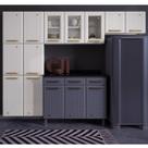 Cozinha de Aço Compacta Modulada 3 Peças com Vidros 11 Portas Diamante Telasul