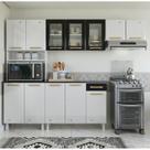 Cozinha de Aço Compacta Modulada 4 Peças 12 Portas 1 Gaveta Diamante Branco/Preto Cozinha de Aço Compacta Modulada 4 Peças 12 Portas 1 Gaveta Diamante Branco/Preto