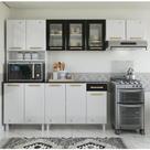 Cozinha de Aço Compacta Telasul Diamante 4Pçs C/ Kit Bco/Pto