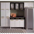 Cozinha de Aço Completa Telasul Diamante C/ Vidro 4Pçs Bco/Preto Cozinha de Aço Completa Telasul Diamante C/ Vidro 4Pçs Bco/Preto