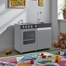 Cozinha de Brinquedo Infantil Mini Luli com Pia Inox Cinza Preto Ofertamo Móveis Cozinha de Brinquedo Infantil Mini Luli com Pia Inox Cinza Preto Ofertamo Móveis