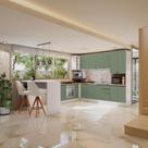 Cozinha de Canto Modulada Celeste Kappesberg 100% MDF Branco/Verde