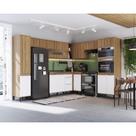 Cozinha de canto Modulada Completa 8 Peças Mel Branco Paloma Megasul