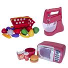 Cozinha Eletro Menino Brinquedo Kit Microondas 19pç