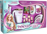 Cozinha Faz de Conta Jantarzinho Princess Zucatoys Branco e Metalizado Dourado
