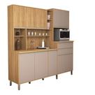 Cozinha Gabi 10 Portas Gavetas MDF Resistente Ripado Moderno