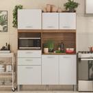 Cozinha harmonia demobile 6 portas 2 gavetas amendola branco