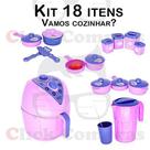 Cozinha Infantil Air Fryer Panelinhas Jarra Potinhos 18pç