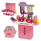 Cozinha Infantil Bancada 3 em 1 Maleta C/31 Peças Maxi Toys