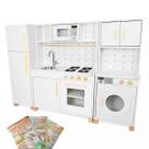 Cozinha Infantil com Geladeira e Máquina de Lavar Kit Livro Educativo
