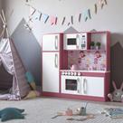 Cozinha Infantil Completa Com Refrigerador Para Meninas Mdf Rosa/Branco Cozinha Infantil Completa Com Refrigerador Para Meninas Mdf Rosa/Branco