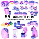 Cozinha Infantil Completa Eletro Jogo de Panela Legumes 55pç