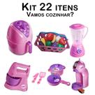 Cozinha Infantil Eletro Aparelho Fruta Legume c Panelas 22pç