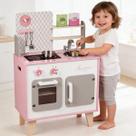 Cozinha Infantil Madeira Janod Macaron Rosa com Acessórios Brinquedo Educativo Faz de Conta
