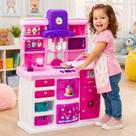 Cozinha Infantil Master 100cm Sai Agua Geladeira Menina Rosa