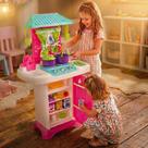 Cozinha Infantil Menina Completa Fogão Grande 74cm C/ Geladeira Acessórios Lançamento