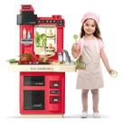 Cozinha Infantil Menina Completa Pia Sai Água Brinquedo Rosa Fogãozinho com Acessórios Pais e Filhos