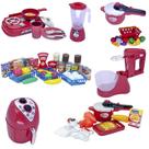 Cozinha Infantil Menino Vermelho Mercado Eletro Fruta 63Pç Cozinha Infantil Menino Vermelho Mercado Eletro Fruta 63Pç