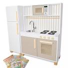 Cozinha Infantil Retro com Geladeira Kit Livro Educativo