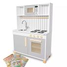 Cozinha Infantil Retro com Pia Fogão e Microondas Kit Livro Educativo
