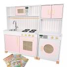 Cozinha Infantil Retro e Máquina de Lavar Infantil Kit Livro Educativo