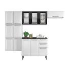 Cozinha Itatiaia Luce Compacta 4 Pecas 3 Vidros Branco / Preto Paneleiro Armario Aereo Gabinete