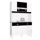 Cozinha Kit Manu 8 Portas Branco Preto - Poquema