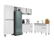 Cozinha Kit Vanessa Com Balcão Para Pia Tatiane De 120 cm Sem Tampo Branco - AJL
