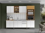 Cozinha Luana 260cm com Nicho Para Forno/microondas - Cinmamomo/Branco Aramóveis