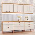 Cozinha Luna Modulada Composta por 06 módulos 100 MDF com Armário Aéreo e Balcões