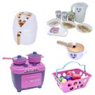 Cozinha Menina Brinquedo Fogão Mercado Jogo Jantar Kit 30pç