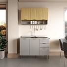 Cozinha Modulada 1 Balcão para Pia 1 Armário Aéreo 6 Portas 2 Gavetas Ibiza Cozinha Modulada 1 Balcão para Pia 1 Armário Aéreo 6 Portas 2 Gavetas Ibiza