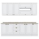 Cozinha Modulada 10 Pecas 240 cm CE792 Americana Branco Calcare Henn