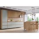 Cozinha Modulada 10 Peças Com 3 Balcões 5 Armários Aéreos Ripado 1 Paneleiro 1 Painel De Ilha 100% Mdf Rainha Gourmet
