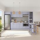 Cozinha Modulada 10 Peças com Tampo e Cristaleira e Ilha Marselha CabeCasa MadeiraOriginals