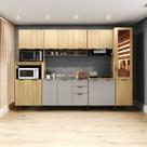 Cozinha Modulada 100% Mdf 6 Peças 16 Portas 2 Gavetas 2 Balcão 2 Aéreo Paneleiro Ibiza