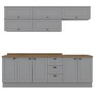 Cozinha Modulada 11 Pecas 240cm CE381 Americana Cinza Nature Henn Cozinha Modulada 11 Pecas 240cm CE381 Americana Cinza Nature Henn