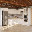 Cozinha Modulada 12 Peças com Tampo e Cristaleira e Kit Lat Marselha CabeCasa MadeiraOriginals Branco