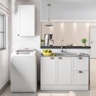 Cozinha Modulada 2 Peças 3 Portas 2 Gavetas com Balcão para Pia Unna Yescasa Branco Cozinha Modulada 2 Peças 3 Portas 2 Gavetas com Balcão para Pia Unna Yescasa Branco