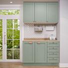 Cozinha Modulada 2 Peças com Balcão e Armário Aéreo Arizona CabeCasa MadeiraOriginals Verde/Menta