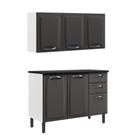Cozinha Modulada 2 Peças Itatiaia Balcão 3 Portas e Armário Aéreo 3 Portas Aço New Premium Grafite Cozinha Modulada 2 Peças Itatiaia Balcão 3 Portas e Armário Aéreo 3 Portas Aço New Premium Grafite