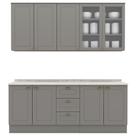 Cozinha Modulada 200 Cm Ce854 Americana Cinza Calcare Henn