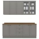 Cozinha Modulada 200cm CE854 Americana Cinza Nature Henn
